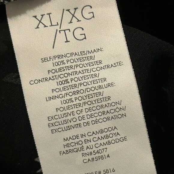 CABI NWT 2 Piece Black/White Daisy Print Ruffle Hem Wrap Dress XL - Picture 13 of 16